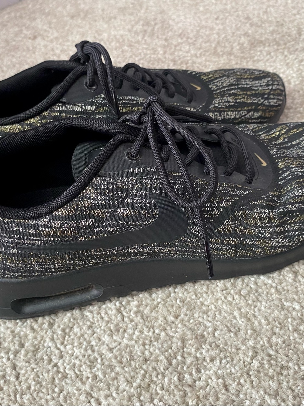 Nike Air Max Thea Jcrd Sneakers Metallic Gold Women’s 7.5 shoes jacquard